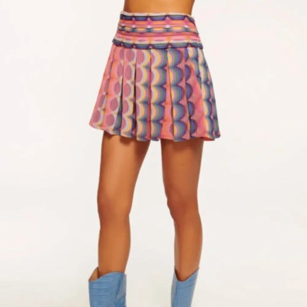 NWT Ramy Brook Gracie Knit Pleated Scallop Pattern Mini Skirt Size 6 - Picture 1 of 11